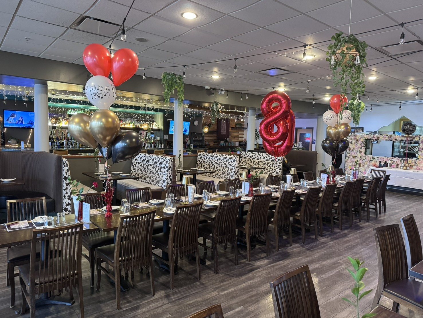 Private event setup with balloons